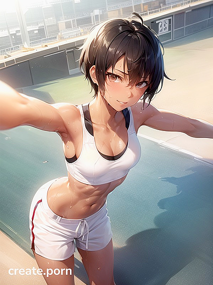 Cute Anime Girl 18+ in Cotton Shorts Shows Off Her Medium Ass