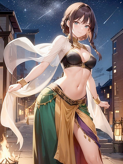 Brunette With Small Breasts Dances Seductively in Steaming Hentai AI Image