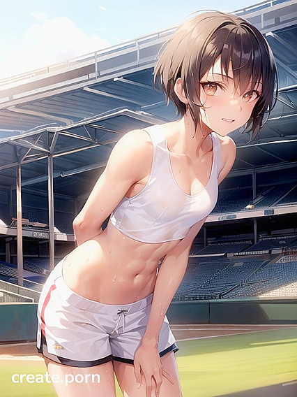Sweaty Small Breasts and Raven-Haired Hentai AI Image heats up the Screen