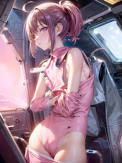 Small Breasts in Space - Erotic Wallpaper Adventures with Sci-Fi hentai Characters