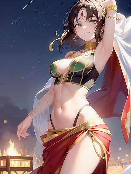 Happy Braided Babe in Corset Seduces You in Steamy Hentai AI Image
