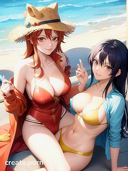 Luffy's Rubber Dick Pleases Nami in steamy One Piece Hentai AI Image