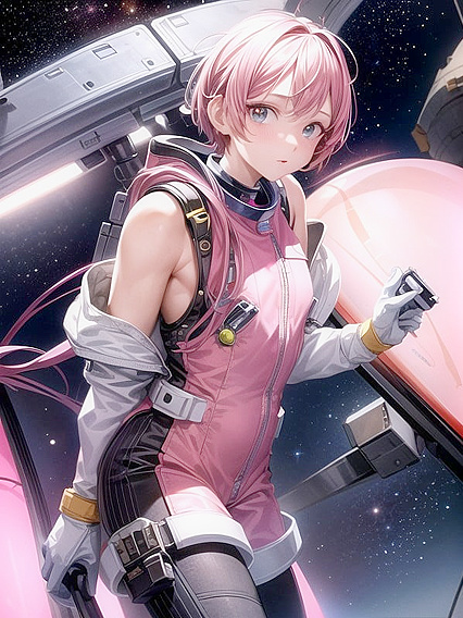 Sci-Fi Goddess Stares into Camera for Erotic Off-Shoulder Hentai Pleasure