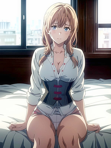 Horny Braided Girl 18+ Gets Wild in Bedroom Hentai AI Image