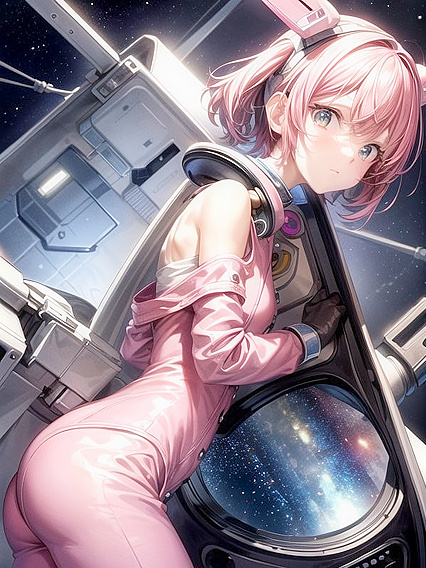 Off-Shoulder Seduction - Space Commander Stares Intensely at You on Her Ship