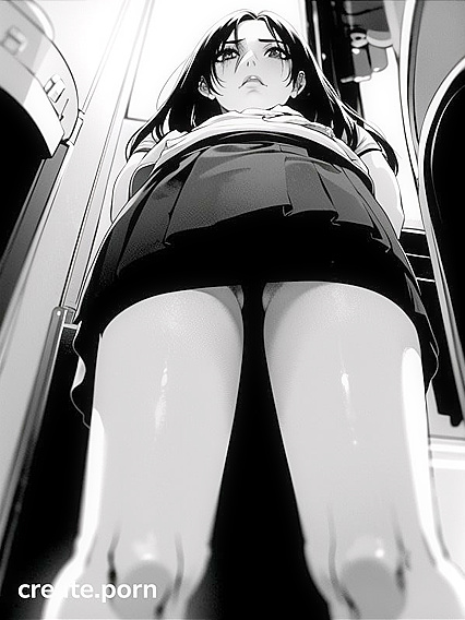Small Breasts and Skirts Heat up the Bathroom in Steamy Hentai AI Image