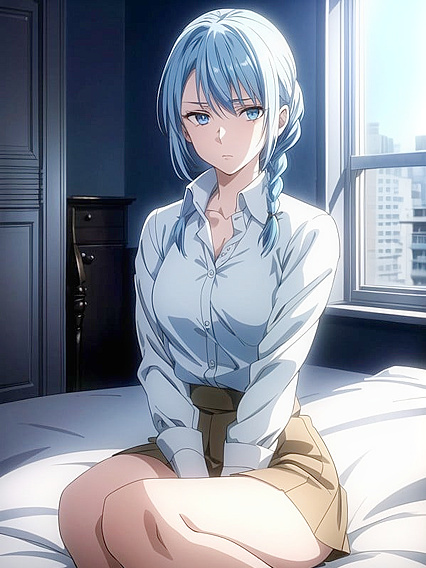Blonde in Blue Office Shirt Nails Mind-Blowing Hentai Pleasure