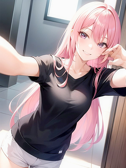 Pink-Haired Girl 18+ Takes Sexy Selfies in hentai Hentai AI Image Action