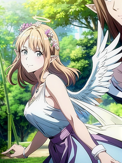 Happy Cleavage Queen Stares Seductively at You in This hentai AI Fantasy