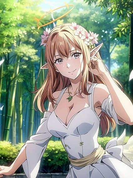 Laurel Wears Her Crown and Necklace While Dancing in Seductive Hentai AI Image