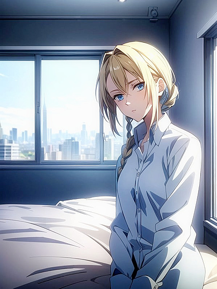 Blonde Beauty Blue in Seductive Screen Captures for Hot Hentai AI Image