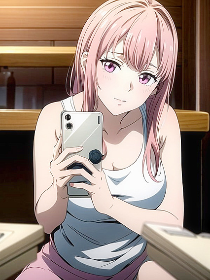 Pink Cheeks Glowing in Pleasure - Taking a Sexy Selfie in Hentai Bliss