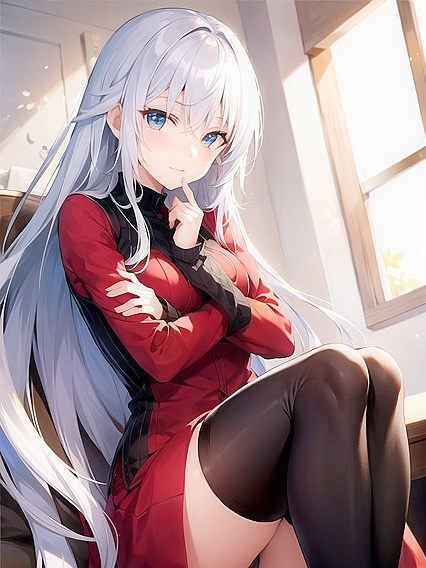Intimate Cradling Pose in Seductive Hentai AI Image