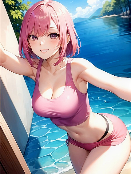 Happy Girl 18+ Takes Sexy Selfies in Her Tight Top for Steamy Hentai Fun