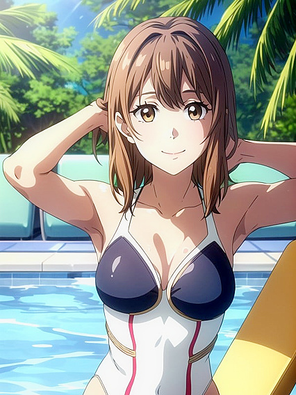 Happy Hentai Girl 18+ Spreads Her Arms Wide and Gazes at You Seductively