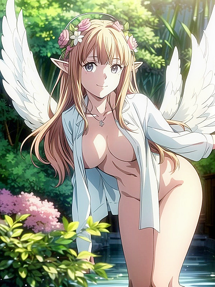Laurel Crown Reveals All in Open-Clothes Happy Hentai Pleasure Session