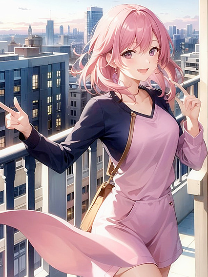 Happy Hentai Fun - Pullover Seduction on the Balcony