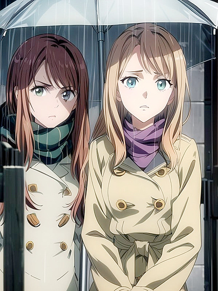 Bust Shot of Sad Character in Snowy Hentai AI Image