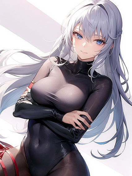 Intimate Cradling Pose in Seductive Hentai AI Image