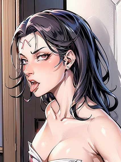 Ahegao Bliss with Small Breasts and Seductive Blouse in hentai