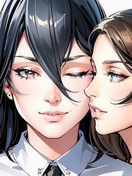 Girl 18+s Close Their Eyes for Passionate Kisses in Hentai AI Porn