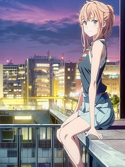 Seductive Side View -Large Breasts Tease in Steamy Hentai AI Image