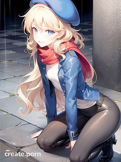 Skinny Blonde in Leggings Exploring Intense Hentai Pleasure