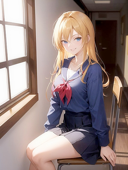 Blonde S-Style Anime Chick in steamy Hentai AI Image