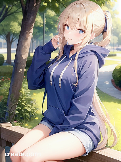 Hooded Girl 18+ in the Park Enjoying Intense Hentai Pleasure