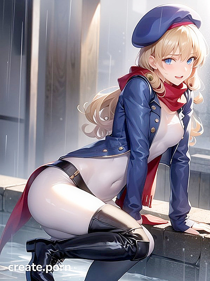 Cute 18-Year-Old Curly-Haired Teen 18+ in Seductive Hentai AI Image