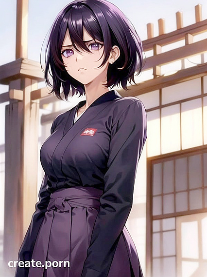 Manga-Inspired Black-Haired Beauty in Vibrant Color for Seductive Hentai AI Image