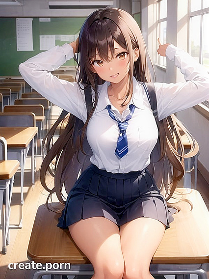 in Uniform Takes on Long-Length Action in Steaming Hentai AI Image