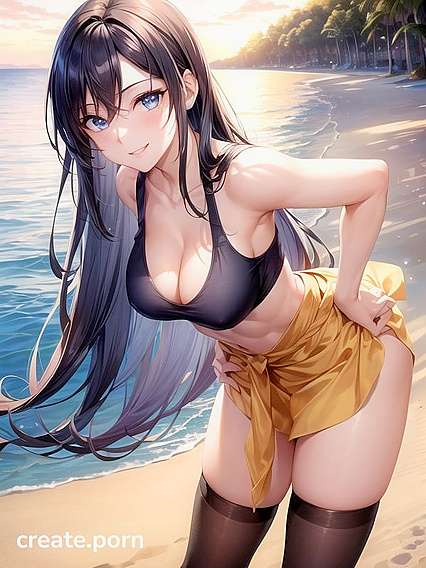 Sunny Shows Off Her Cleavage in Steamy Wallpaper Hentai AI Image