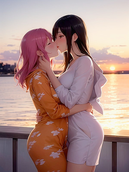 Outdoor Passion - Professional Photographer Captures Intimate Connections at Sundown Hentai Hentai AI Image