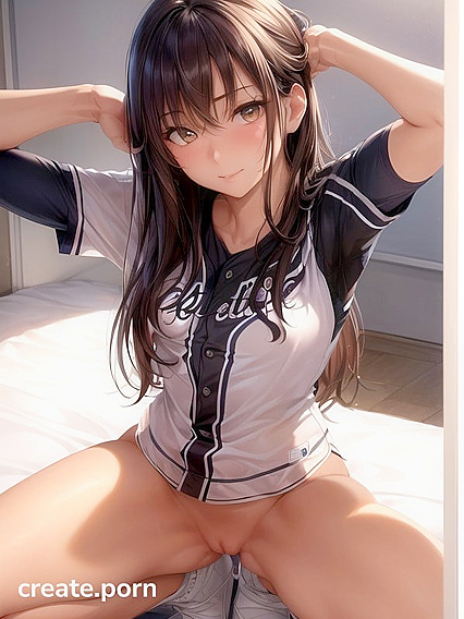 Close-Up Hentai AI Image with a fit light brown beauty