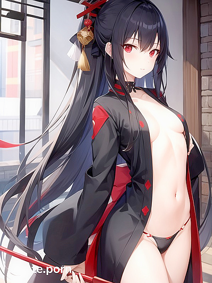 Black-Haired Beauty with Red Eyes Bound in Bandages for Intense Hentai Pleasure