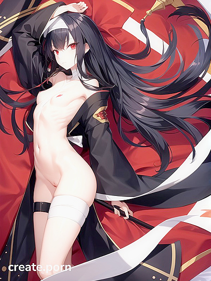Skinny Black-Haired Beauty in Traditional Kimono for Sensual Hentai Pleasure