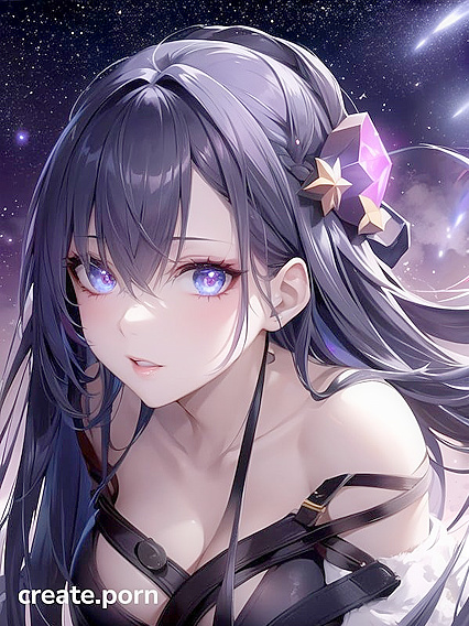 Nebula-Skinned Beauty with Dark Nipples in Seductive Hentai AI Image
