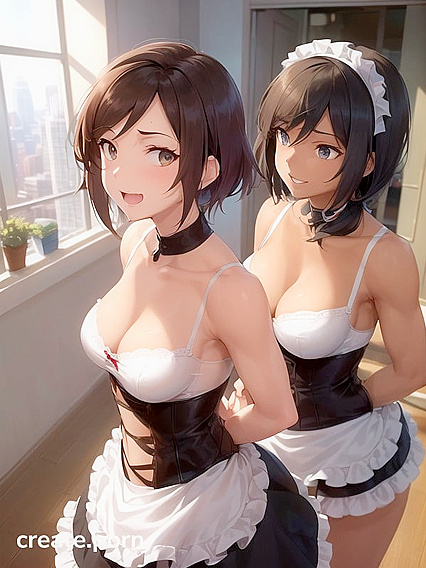 Cute Bobcut Chick with Medium Breasts in Seductive Hentai AI Image