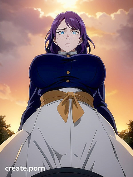 Blue-Skinned Beauty Enjoys Windy Waists in Seductive Hentai AI Image