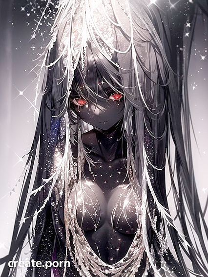 Starry-Eyed Girl 18+ with Glittering Hair Seduces in Steamy Hentai AI Image