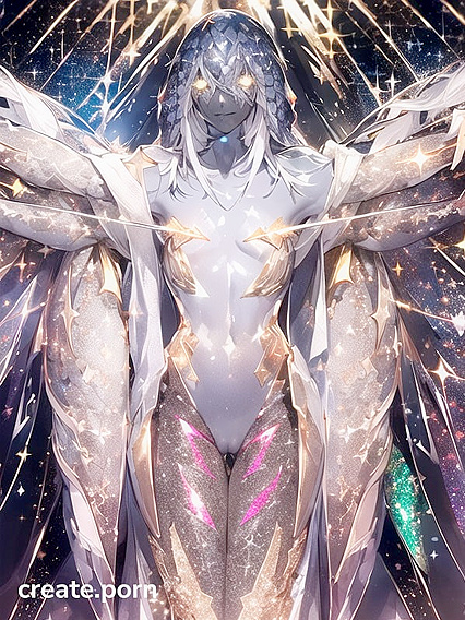 Naked with Multiple Arms and Glittering Skin in Erotic Hentai AI Image