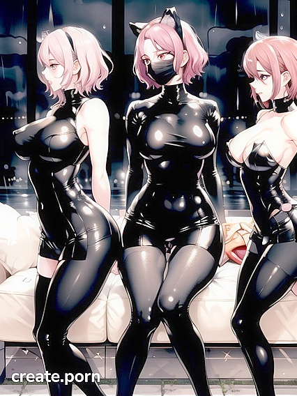 Pink hentai delight - Form-fitting clothes and couch pleasures