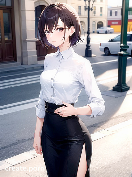 Intense Waist-Up Solo Action in Steamy Hentai AI Image