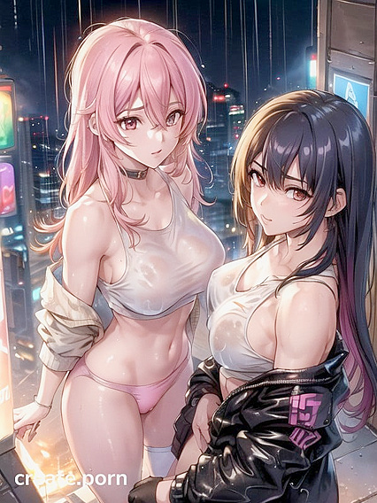 Large Breasts Spill Out in Sleeveless Tee for Steamy Hentai AI Image