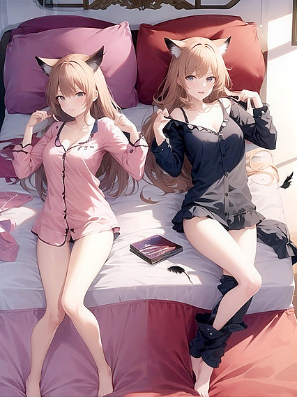 Sensual Nightwear Seduction in High-Resolution Bedroom Hentai AI Image