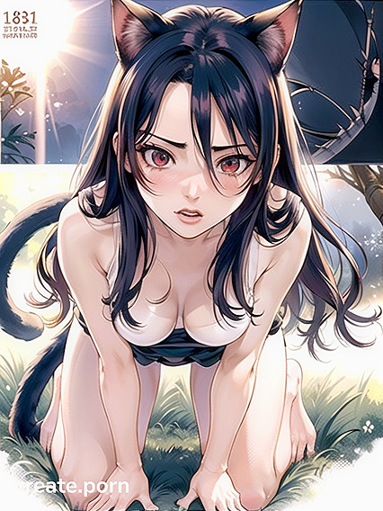 Embarrassed Cat Girl 18+ with a Large Ass in Steamy Hentai AI Image