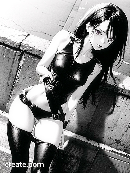 Top-Down View of Medium Breasts in Sexy Hentai Solo Action
