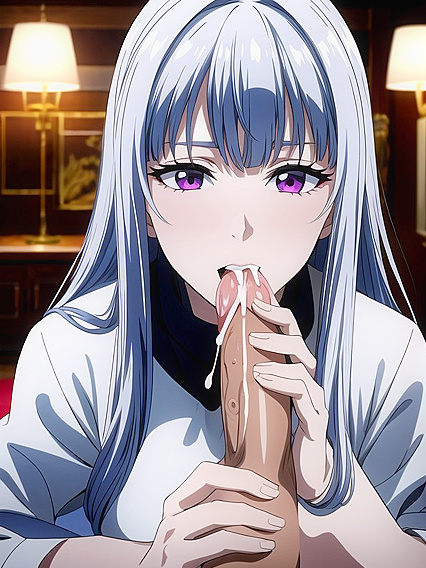 POV Blowjob Action with One Hot Girl 18+ in Sensual Hentai AI Image