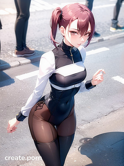 Skinny Girl 18+ in Nylon Stockings Seduces in Erotic Hentai AI Image